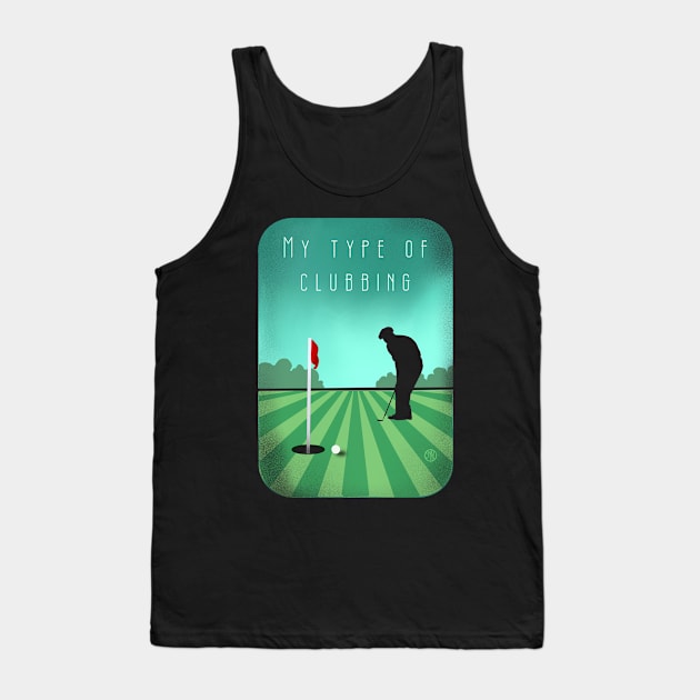 Funny Golf Tank Top by Marike Korting Art